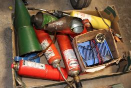 TWO TRAYS OF BURNERS AND SPRAY GUNS ETC