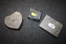 THREE TRINKET BOXES TO INCLUDE AN ART NOUVEAU STYLE EXAMPLE