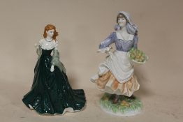 TWO ROYAL WORCESTER LADY FIGURES 'ROSIE PICKING APPLES' AND 'JOY'