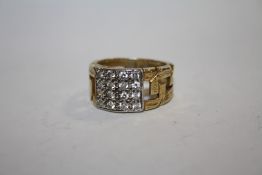 A VINTAGE SILVER GILT DRESS RING