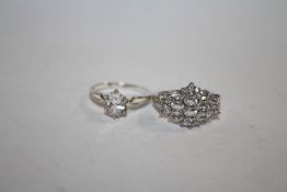 TWO SILVER DRESS RINGS - APPROX 6.5G
