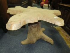 AN UNUSUAL TREE STUMP OCCASIONAL TABLE H-74 W-48 CM
