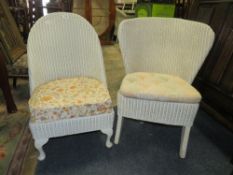 TWO WHITE LLOYD LOOM CHAIRS
