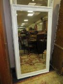 A CONTEMPORARY WHITE FRAMED LARGE WALL MIRROR 172 X 91 CM