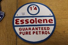 ***AN ALUMINIUM ESSOLINE PLAQUE