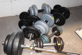 A SELECTION OF WEIGHT LIFTING WEIGHTS