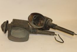 TWO ANTIQUE COACHING LAMPS A/F