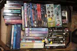 THREE TRAYS OF DVDS, CDS ETC.