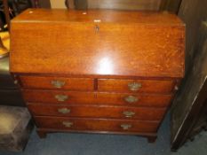 A 19TH CENTURY OAK COUNTRYMADE BUREAU H-110 W-112 CM