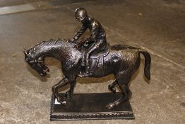 ***A HORSE & JOCKEY FIGURE, H 40 CM