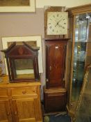 A 19TH CENTURY OAK 30HOUR LONGCASE CLOCK BY PLIMER OF WELLINGTON H-205CM A/F WEIGHT AND PENDULUM