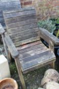 TWO WOODEN GARDEN SEATS