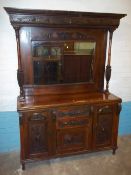 A VICTORIAN MAHOGANY SIDEBOARD DRESSER WALL UNIT