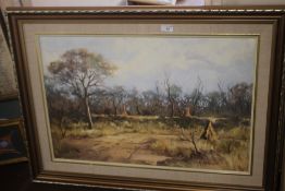 H. GYASWCYCM (POSSIBLY HENNIE G VAN ASWEGEN) - OIL ON BOARD OF A SOUTH AFRICAN LANDSCAPE, SIGNED