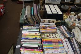 A TRAY OF DVDS TO INCLUDE ONLY FOOLS AND HORSES AND DAD'S ARMY BOXED SETS TOGETHER WITH A TRAY OF
