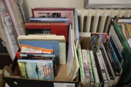 A TRAY OF BOOKS ON STAFFORDSHIRE TO INCLUDE 'THE VICTORIA COUNTY HISTORY' TOGETHER WITH A BOX OF