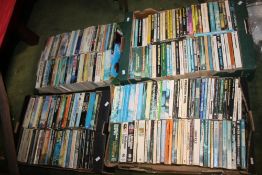 FOUR TRAYS OF SCIENCE FICTION AND FANTASY BOOKS