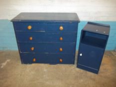TWO ANTIQUE CHESTS, ONE TWO OVER THREE PAINTED