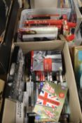 A BOX OF DVDS INCLUDING MORECOMBE AND WISE BOXED SET, FLYING SCOTSMAN BOXED SET, DAD'S ARMY BOXED