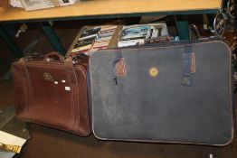 A LARGE ANTLER SUITCASE AND ANOTHER (2)