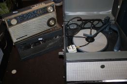 A BUSH MONARCH RECORD PLAYER TOGETHER WITH A ROBERTS RADIO AND A DUPLEX RADIO
