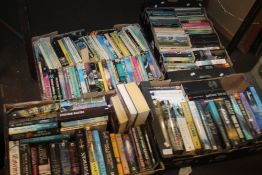 FOUR TRAYS OF SCIENCE AND FANTASY PAPERBACK BOOKS