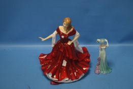 A ROYAL DOULTON FIGURINE 'SCARLETT' AND A COALPORT FIGURINE 'DEBUTANTE ANITA' (2)