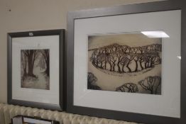 CAROLE LANDER, TWO FRAMED PRINTS