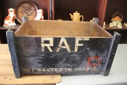 AN RAF BOX, L 89 CM, W 53 CM, D 44.5 CM