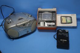 TWO BOXED SATNAVS, A HITACHI CD PLAYER ETC.