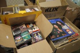 CIRCA. 60 LP RECORDS, POP MUSIC AND EASY LISTENING TOGETHER WITH 50 SINGLES 60S, 70S AND 80S, A
