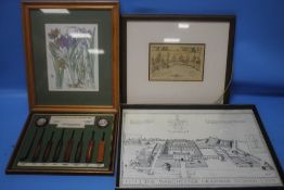 A COLLECTION OF ASSORTED PICTURES TO INCLUDE 'THE LAST FISH BEING HOPELESSLY OUTNUMBERED,