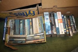 TWO BOXES OF MAINLY ALISTAIR MACLEAN BOOKS