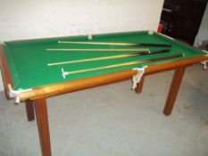 A SNOOKER / POOL TABLE AND ACCESSORIES