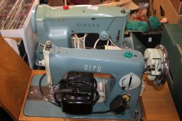 TWO ELECTRIC SEWING MACHINES, SINGER AND ALFA WITH CASES