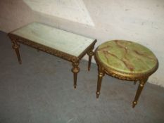 TWO ORNATE COFFEE TABLES