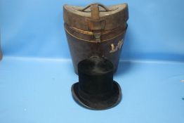 A LEWIS'S LIMITED TOP HAT IN VINTAGE LEATHER CASE