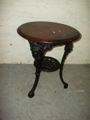 A CAST IRON PUB TABLE