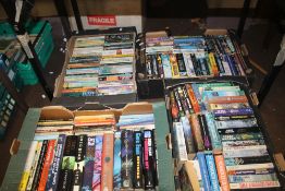 FOUR TRAYS OF SCIENCE AND FANTASY PAPERBACK BOOKS
