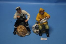 TWO ROYAL DOULTON FIGURES 'THE BOATMAN' AND 'THE LOBSTERMAN' (2)
