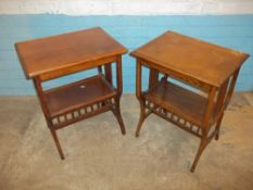 TWO OAK HALL SOFA SIDE TABLES