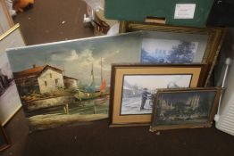 A QUANTITY OF PICTURES, PRINTS AND MIRRORS