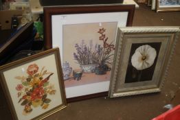 THREE FRAMED AND GLAZED BOTANICAL STYLE PRINTS