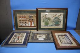 A QUANTITY OF FRAMED AND GLAZED EGYPTIAN STYLE PRINTS (5)