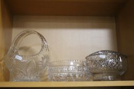 THREE PIECES OF CUT GLASS