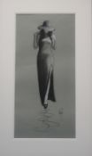 RICHARD BLUNT FRAMED ORIGINAL SKETCH 'THE LONG BLACK DRESS',