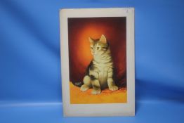 W. G. WHITAKER - A WATERCOLOUR OF A SEATED KITTEN, carries the Elgin Studios stamp to back, signed