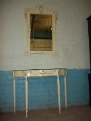 A LOUIS STYLE HALL SIDE TABLE AND MIRROR