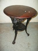 A CAST IRON PUB TABLE