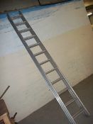 A DOUBLE 12 RUNG ALUMINIUM LADDER